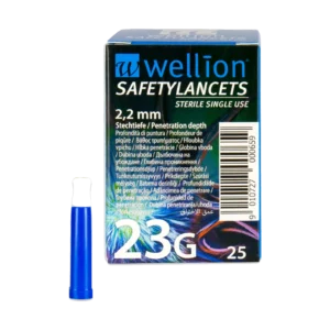 Безпечні ланцети Wellion 23G, 25 шт.